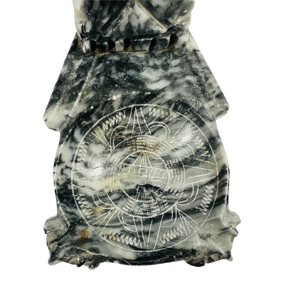 Vintage Hand-Carved Stone Mayan Aztec Ashtray Incense Coin Holder 1960s Souvenir - Picture 4 of 12